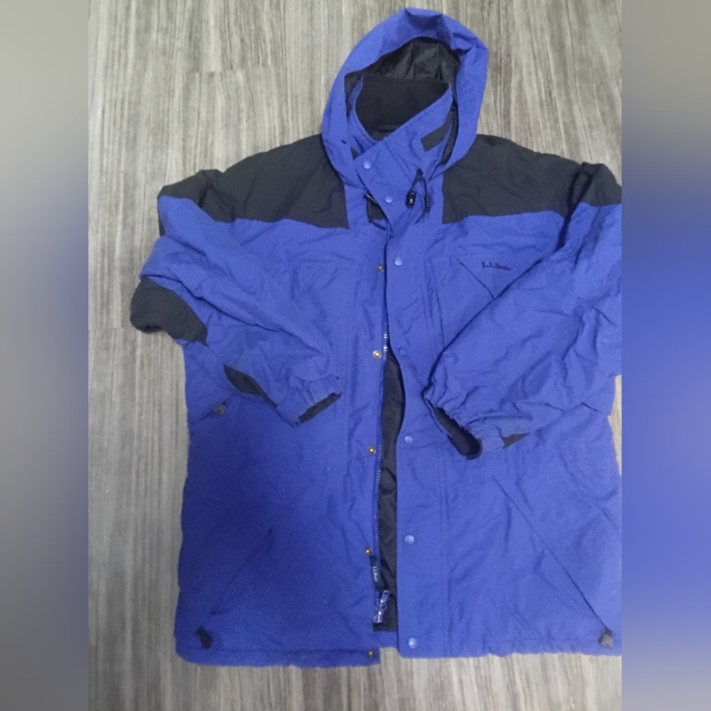 Vintage 90's L.L. Bean Nylon Mountain Coat With Hood Mens Size Large